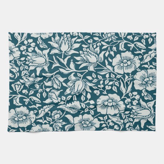 Morris Vintages Blau- und Weißblumenmuster Geschirrtuch (Horizontal)