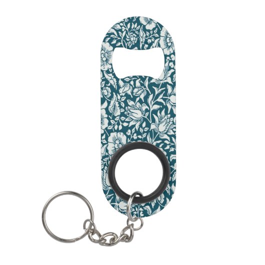 Morris Vintages Blau- und Weißblumenmuster Mini Flaschenöffner (Vorderseite)