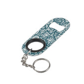 Morris Vintages Blau- und Weißblumenmuster Mini Flaschenöffner (Rückseite Schrägansicht)