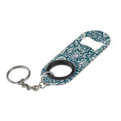 Morris Vintages Blau- und Weißblumenmuster Mini Flaschenöffner (Vorderseite Schrägansicht)