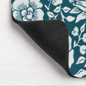 Morris Vintages Blau- und Weißblumenmuster Mousepad (Ecke)