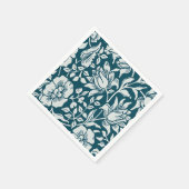 Morris Vintages Blau- und Weißblumenmuster Serviette (Ecke)