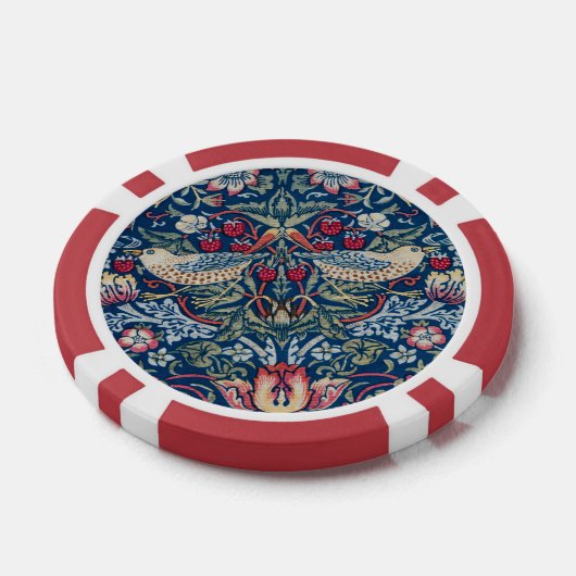 Morris - Vintages Erdbeerdieb-Blumenmuster Pokerchips (Einzeln)