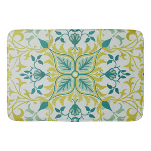 Morris Yellow Turquoise Vine & Blume Muster Badematte