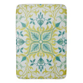 Morris Yellow Turquoise Vine & Blume Muster Badematte (Vorderseite Vertikal)