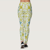 Morris Yellow Turquoise Vine & Blume Muster Leggings (Rückseite)