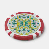 Morris Yellow Turquoise Vine & Blume Muster Pokerchips (Einzeln)