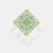 Morris Yellow Turquoise Vine & Blume Muster Serviette (Ecke)