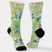 Morris Yellow Turquoise Vine & Blume Muster Socken (Gewinkelt)