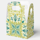 Morris Yellow Turquoise Vine & Flower Pattern Geschenkschachtel (Geöffnet)