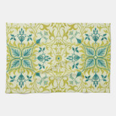 Morris Yellow Turquoise Vine & Flower Pattern Geschirrtuch (Horizontal)