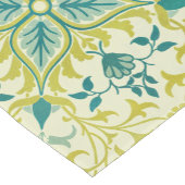 Morris Yellow Turquoise Vine & Flower Pattern Kurzer Tischläufer (Ecke)
