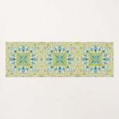 Morris Yellow Turquoise Vine & Flower Pattern Yogamatte (Rückseite (Horizontal))