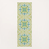 Morris Yellow Turquoise Vine & Flower Pattern Yogamatte (Vorderseite)