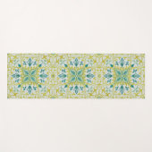 Morris Yellow Turquoise Vine & Flower Pattern Yogamatte (Vorderseite (Horizontal))