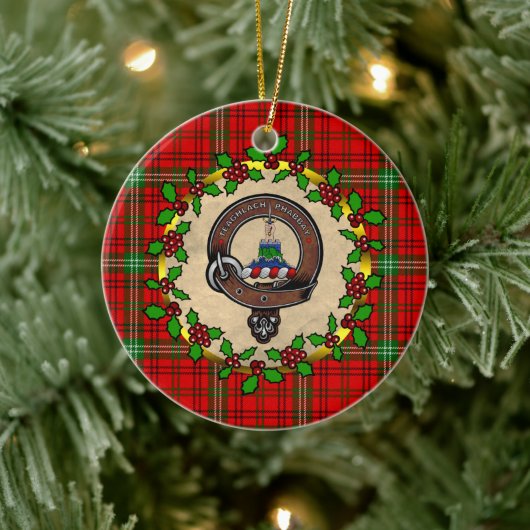 Morrison Abzeichen & Tartan Personalisierte Weihna Keramik Ornament (Baum)
