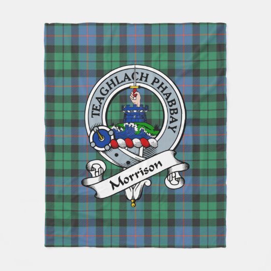 Morrison Ancient Clan Abzeichen Tartan Kariert Fleecedecke (Vorderseite)