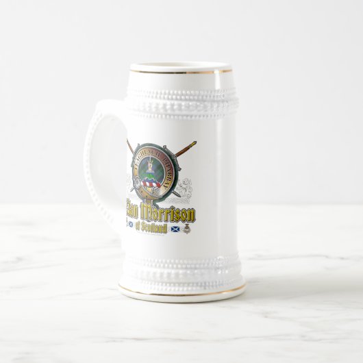 Morrison Clan Abzeichen Bierglas (Vorderseite Links)