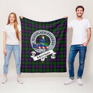 Morrison Clan Abzeichen Tartan Kariert Fleecedecke