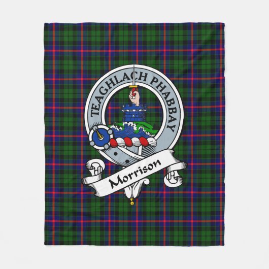 Morrison Clan Abzeichen Tartan Kariert Fleecedecke (Vorderseite)