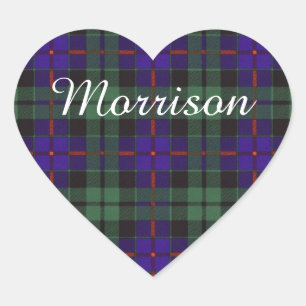 Morrison-Clan karierter schottischer Tartan Herz-Aufkleber