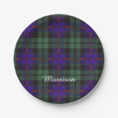 Morrison-Clan karierter schottischer Tartan Pappteller (Vorderseite)