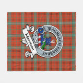 Morrison Red Ancient Clan Abzeichen Tartan Kariert Fleecedecke (Vorderseite (Horizontal))
