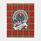 Morrison Red Modern Clan Abzeichen Tartan Kariert Fleecedecke (Vorderseite)