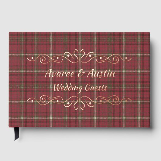 Morrison Red Weathered Original Scottish Tartan Gästebuch (Vorderseite)