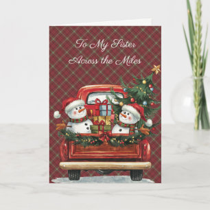 Morrison Red Weathered Tartan Schwester Weihnachte Feiertagskarte