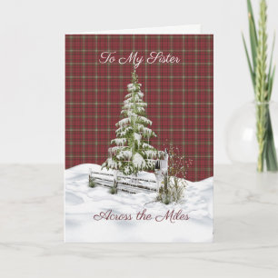 Morrison Red Weathered Tartan Sister Christmas Feiertagskarte