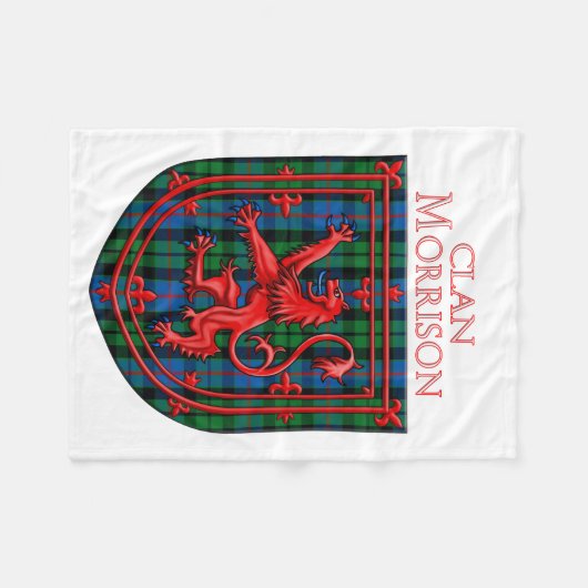 Morrison Tartan Scottish Plaid Lion Rampant Fleecedecke (Vorderseite (Horizontal))