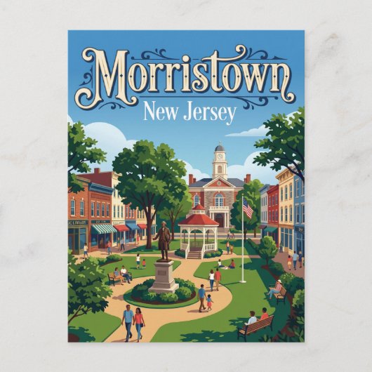 Morristown Green New Jersey Postkarte (Vorderseite)