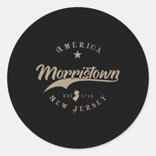 Morristown New Jersey Runder Aufkleber (Vorderseite)