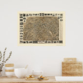 Morristown, NJ Panoramic Map - 1899 Poster (Küche)