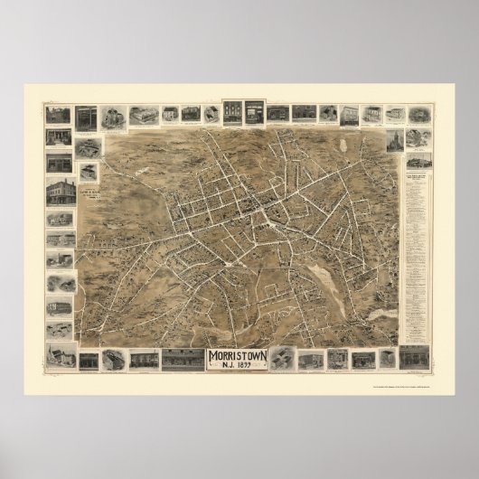 Morristown, NJ Panoramic Map - 1899 Poster (Vorne)