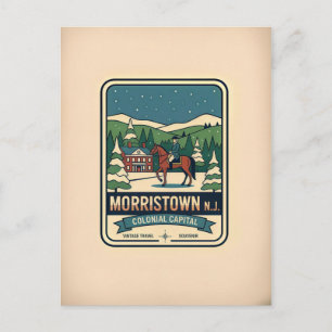 Morristown NJ Retro 1950er Reise Postkarte