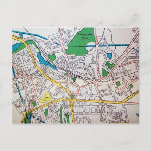 Morristown, NJ Vintag Map Postkarte (Vorderseite)