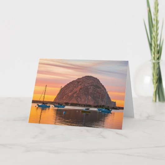 Morro Bay at Sunset Greeting Card Karte (Vorderseite)