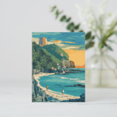 Morro Bay Beach California Malerei Postkarte (Stehend Vorderseite)