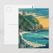 Morro Bay Beach California Malerei Postkarte (Vorne/Hinten)