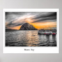 Morro Bay bei Abendkasse Poster