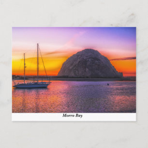 Morro Bay bei Sonnenuntergang Postkarte