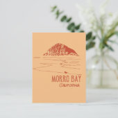 Morro Bay California Morro Rock Art Postkarte (Stehend Vorderseite)