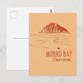 Morro Bay California Morro Rock Art Postkarte (Vorne/Hinten)