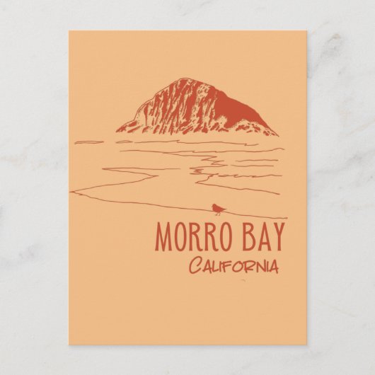 Morro Bay California Morro Rock Art Postkarte (Vorderseite)