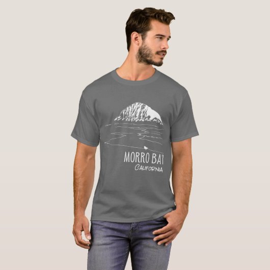 Morro Bay California Morro Rock Art T-Shirt (Vorne ganz)