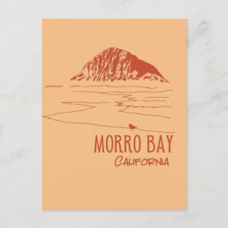 Morro Bay California Morro Rock Kunst Postkarte