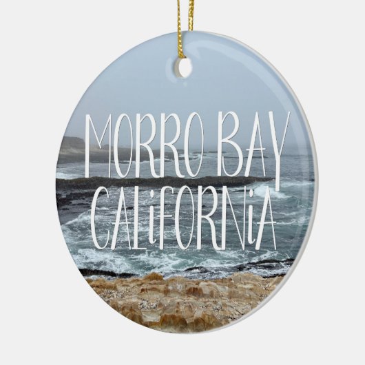 Morro Bay California Ocean Waves Photography Keramik Ornament (Links)