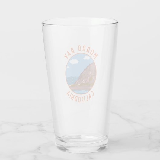 Morro Bay California Retro Distressed Circle Glas (Rückseite)